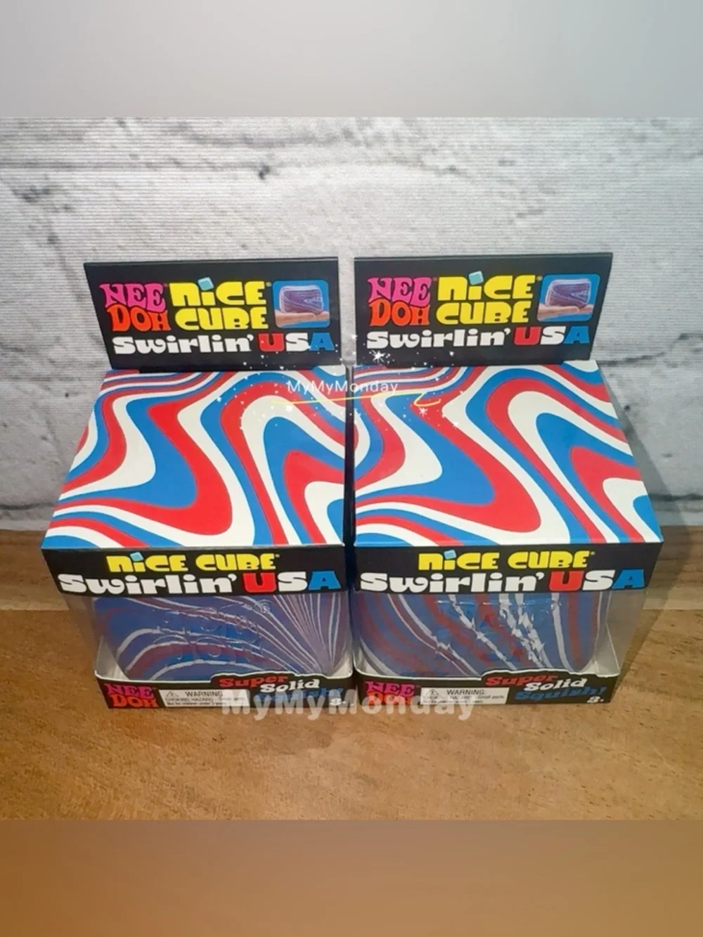 NeeDoh Nice Cube Swirl USA Squishy Fourth of July Bundle - Picture 2 of 3